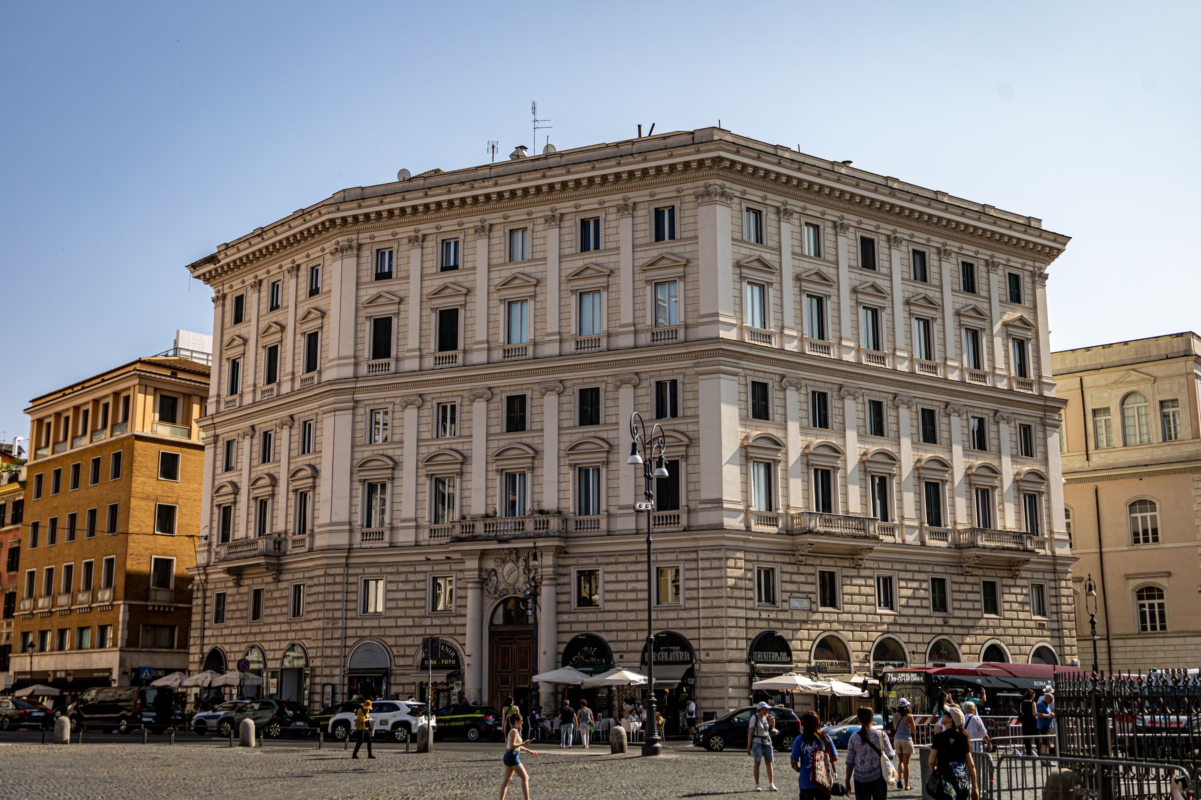 Facade of a historic palazzo in Rome
